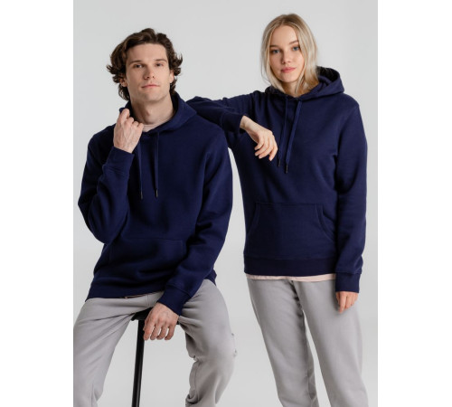 Толстовка с капюшоном унисекс King, темно-синяя