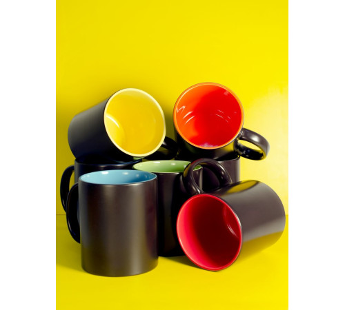 Кружка-хамелеон On Display, матовая, черная с зеленым