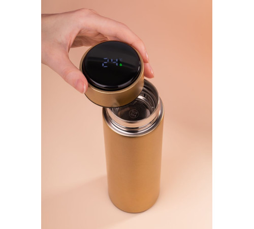 Смарт-бутылка с заменяемой батарейкой Long Therm, золотистая