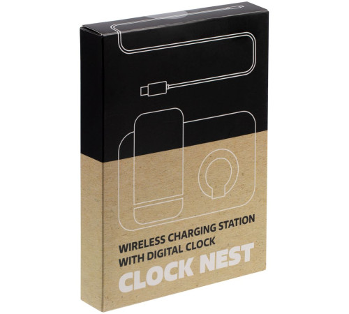 Зарядная станция с часами Clock Nest, черная