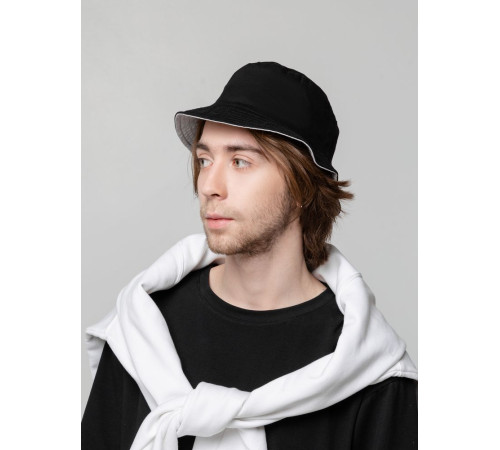 Панама Summer двусторонняя, черная с серым