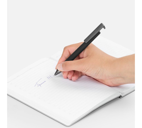 Ручка шариковая Standic с подставкой для телефона, черная