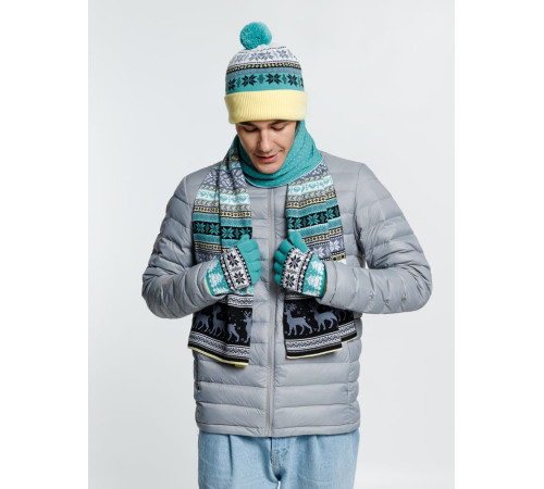 Шарф Mirakler, зеленый с желтым