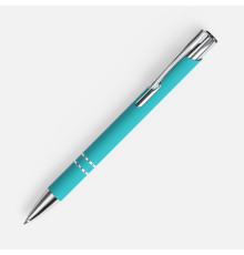 Ручка шариковая Keskus Soft Touch, бирюзовая