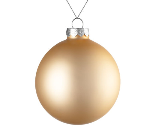 Елочный шар Finery Matt, 10 см, матовый золотистый