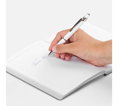 Ручка шариковая Chromos Soft Touch, белая