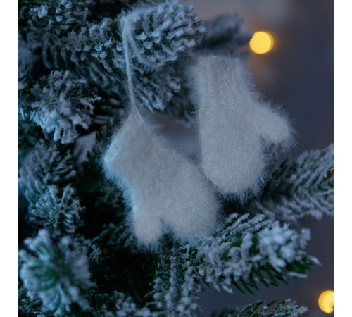 Подвеска на елку «Вьюжка», варежки, белая