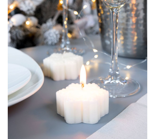 Свеча Snowlight 3, белая, 6 см