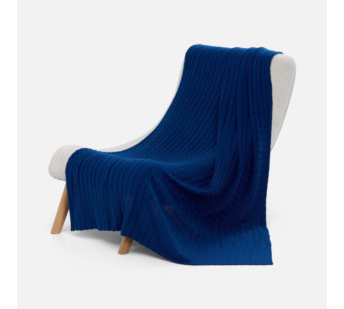 Плед Tressa, темно-синий (кобальт)