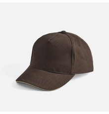 Бейсболка Long Beach, коричневая с бежевым