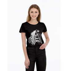 Футболка женская «Арт-рокстар. Kiss Me», черная