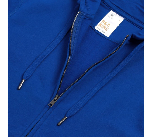 Толстовка на молнии с капюшоном унисекс King, ярко-синяя