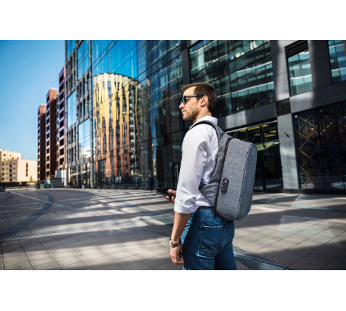 Рюкзак с потайным карманом inGreed, серый