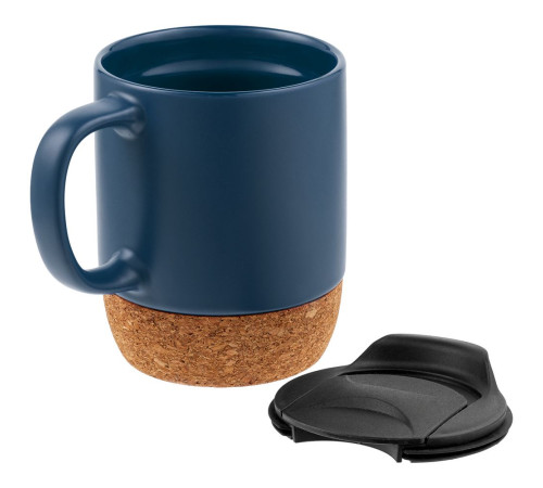 Кружка с пробковой подставкой Corky Walk, синяя
