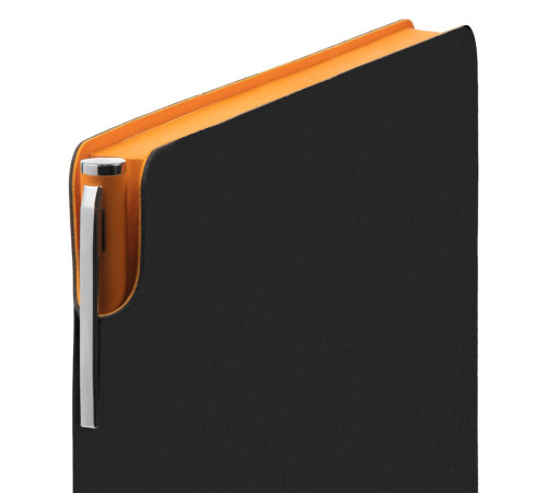 Ежедневник Flexpen Black, недатированный, черный со светло-оранжевым
