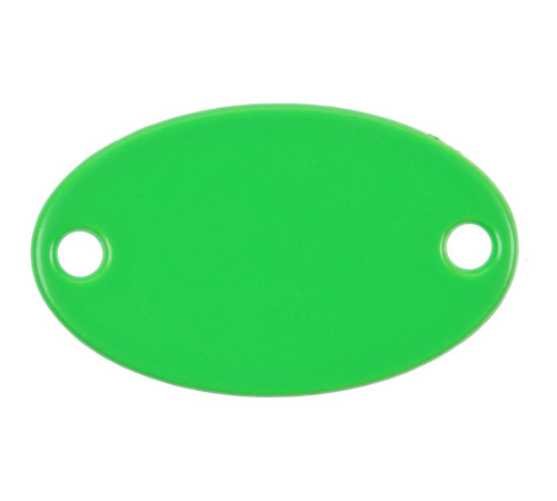 Шильдик металлический Alfa Oval, зеленый неон