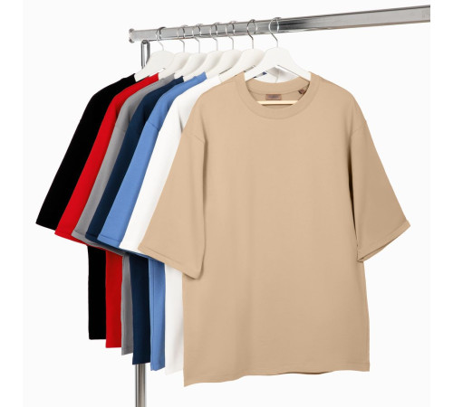 Футболка оверсайз унисекс Kosmos 2.0, бежевая