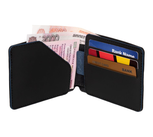 Портмоне Arrival, черное с синим