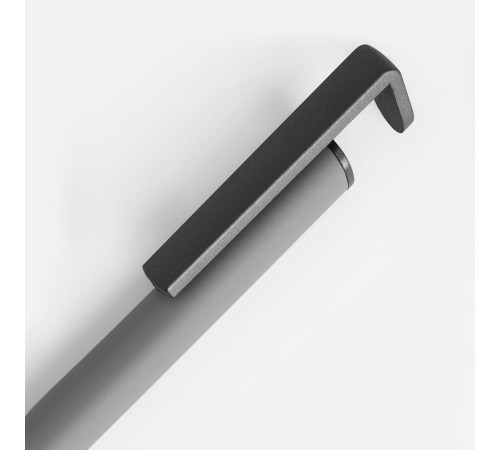 Ручка шариковая Standic с подставкой для телефона, серая