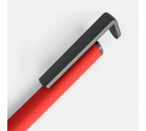 Ручка шариковая Standic с подставкой для телефона, красная