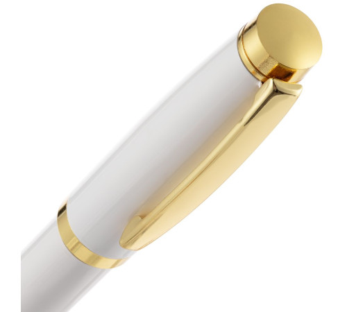 Ручка шариковая Letra Gold, глянцевая, белая