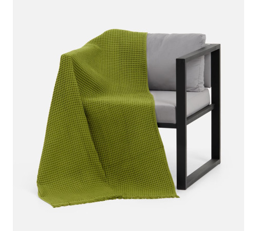 Плед вафельный Elenglect, зеленый