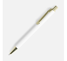 Ручка шариковая Lobby Soft Touch Gold, белая