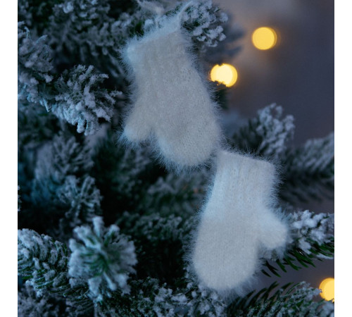 Подвеска на елку «Вьюжка», варежки, белая