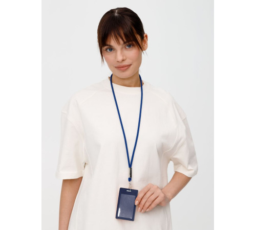 Шнурок для бейджа Tube Metal, синий