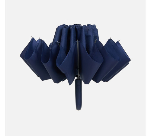 Зонт обратного сложения inLoop с ручкой-карабином, темно-синий