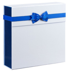 Коробка складная Gallant, L, белая с синим