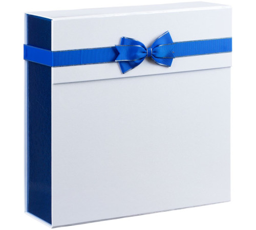 Коробка складная Gallant, L, белая с синим