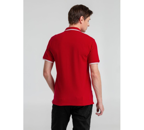 Рубашка поло мужская с контрастной отделкой Practice 270, красный/белый