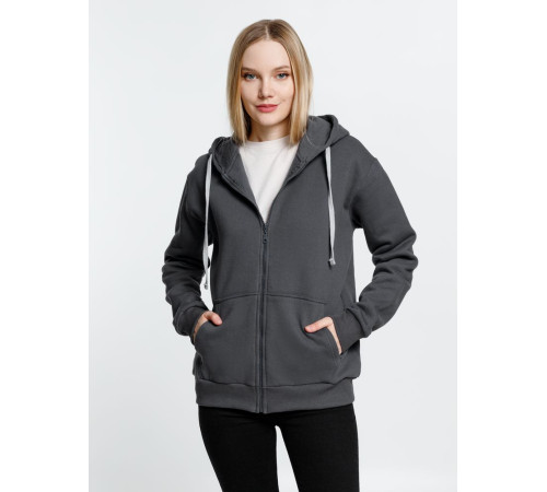 Толстовка на молнии с капюшоном Siverga Heavy, темно-серая (графит)