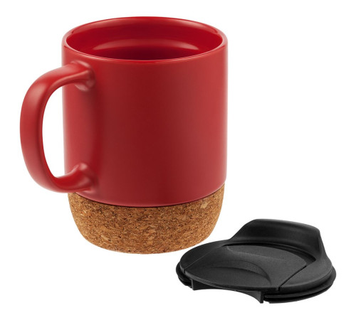 Кружка с пробковой подставкой Corky Walk, красная