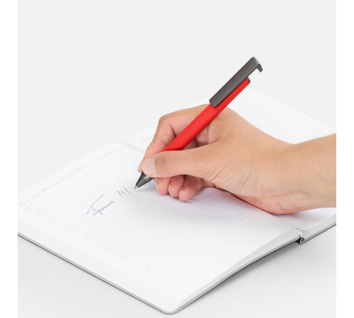 Ручка шариковая Standic с подставкой для телефона, красная