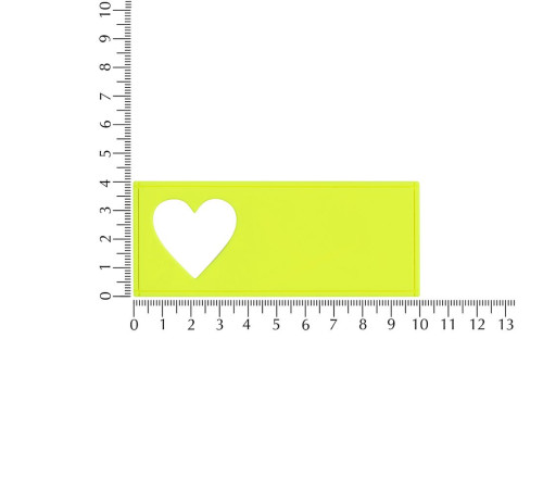 Лейбл из ПВХ с вырубкой «Сердце», желтый неон
