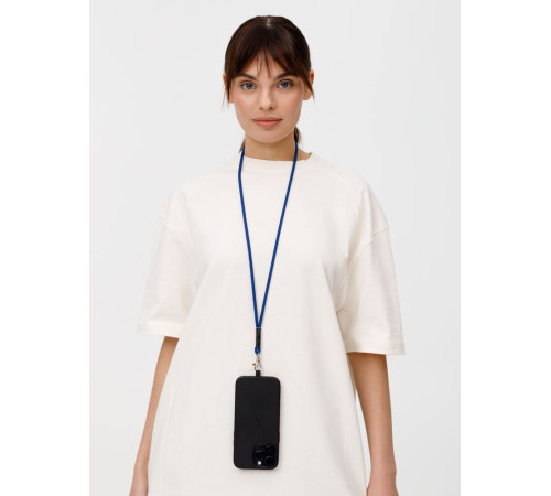 Шнурок для бейджа Tube Metal, синий