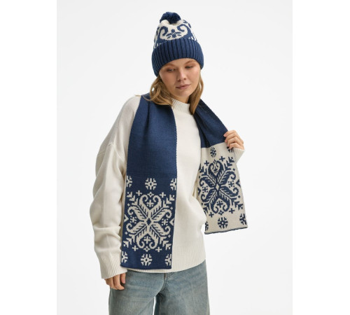 Шапка Wintertude, синяя с белым