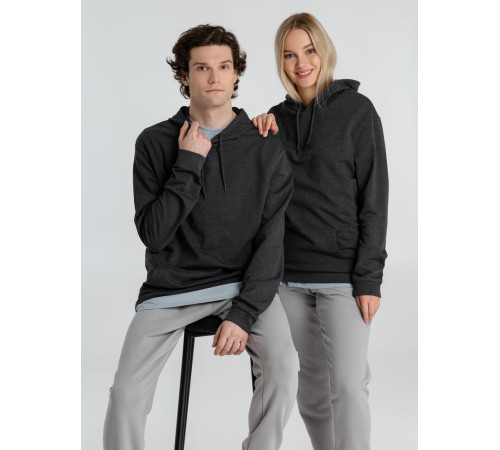 Толстовка с капюшоном унисекс Hoodie, серый меланж (антрацит)