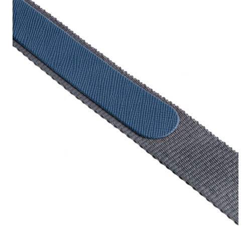 Лента для бейджа с ретрактором Devon, серая с синим