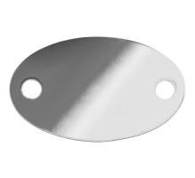 Шильдик металлический Alfa Oval, серебристый глянцевый