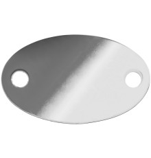 Шильдик металлический Alfa Oval, серебристый глянцевый