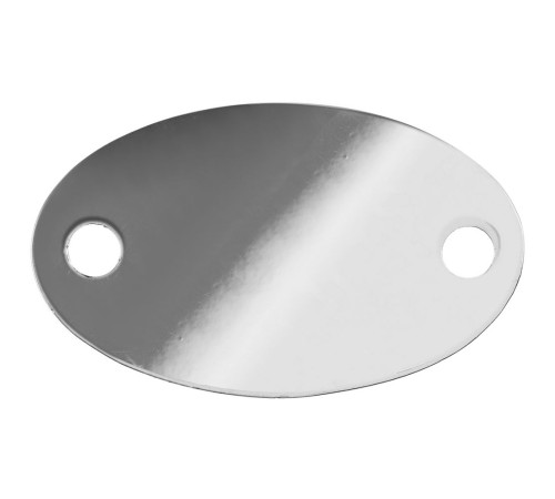 Шильдик металлический Alfa Oval, серебристый глянцевый