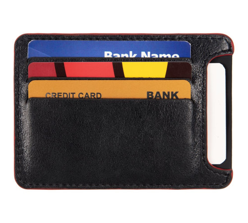 Чехол для карточек Arrival, черный с красным