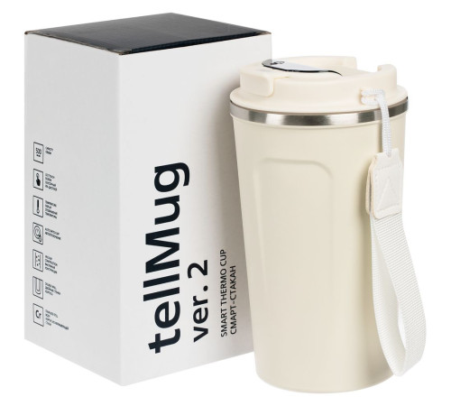 Смарт-стакан с заменяемой батареей tellMug, ver.2, молочно-белый