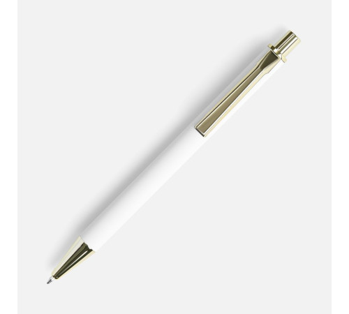 Ручка шариковая Lobby Soft Touch Gold, белая