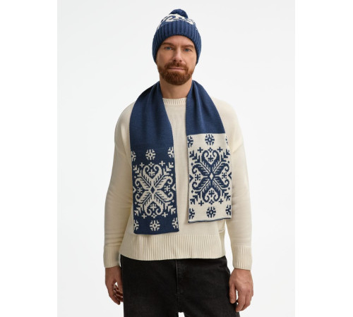 Шапка Wintertude, синяя с белым