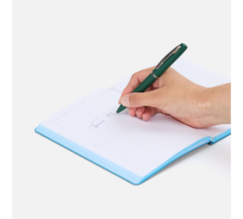 Ручка шариковая Bolt Soft Touch, зеленая