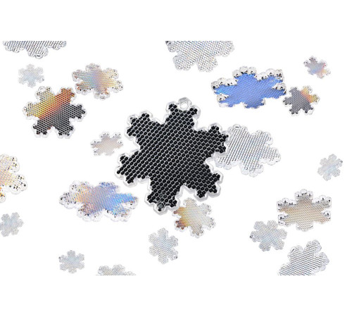 Пешеходный светоотражатель «Снежинка», белый